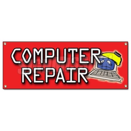 Signmission COMPUTER REPAIR BANNER SIGN monitor screem mouse keyboard network fix design B-Computer Repair